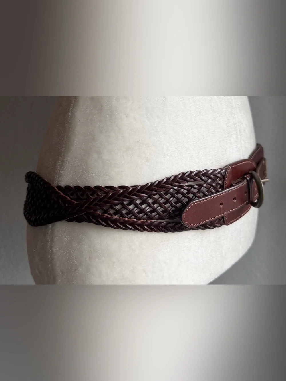 Vintage Brown Braided Woven Hip Waist Belt | Boho Western Cottagecore